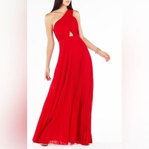 BCBGMAXAZRIA Gwendolyn One Shoulder Pleated Gown